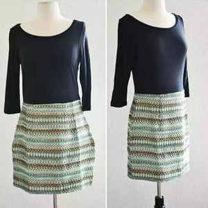 Long Sleeve Dress w/ Turquoise & Gold Detail